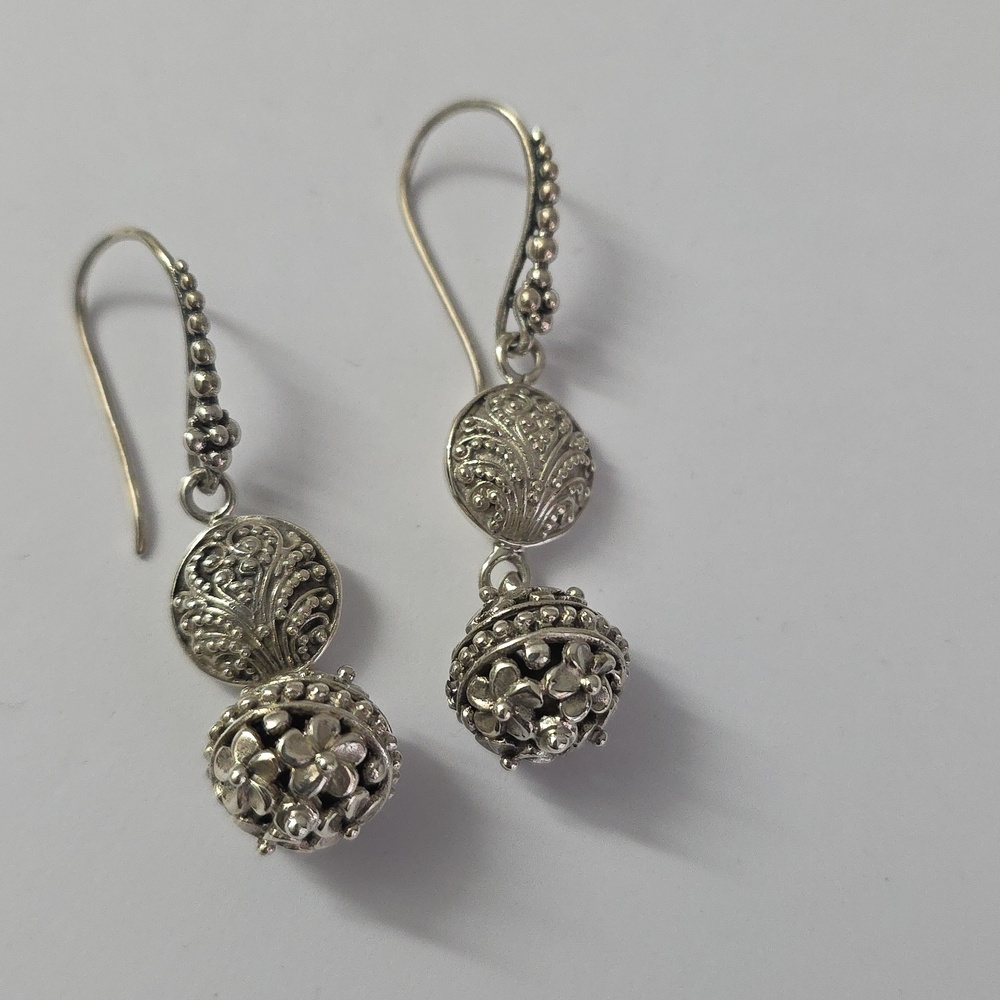Sterling Silver 925 Artistic Dangle Earrings